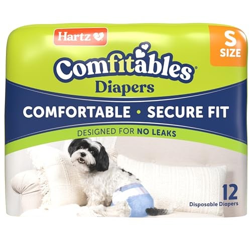 Hartz Comfitables Disposable Dog Diapers Size Small 12 Count Comfortable Secure Fit Easy to Put On Super Absorbent Male and Female Diaper - Image 1