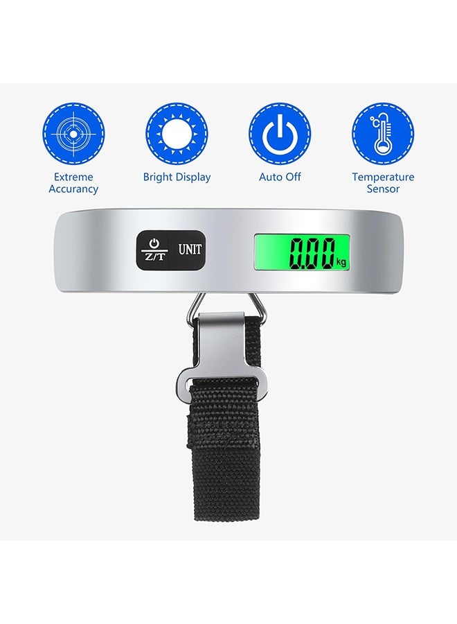 JS Electronic Luggage Scale, Portable Handheld Baggage Weight Scale for Travel, Hanging Luggage Weight Scale, Suitcase Scale with Lcd Display 50Kg/110Lb - Image 2