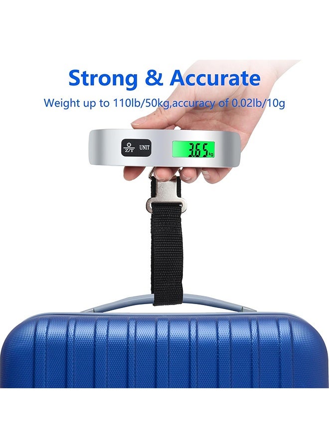 JS Electronic Luggage Scale, Portable Handheld Baggage Weight Scale for Travel, Hanging Luggage Weight Scale, Suitcase Scale with Lcd Display 50Kg/110Lb - Image 5