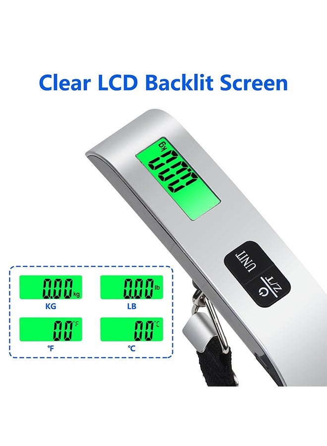 JS Electronic Luggage Scale, Portable Handheld Baggage Weight Scale for Travel, Hanging Luggage Weight Scale, Suitcase Scale with Lcd Display 50Kg/110Lb - Image 3