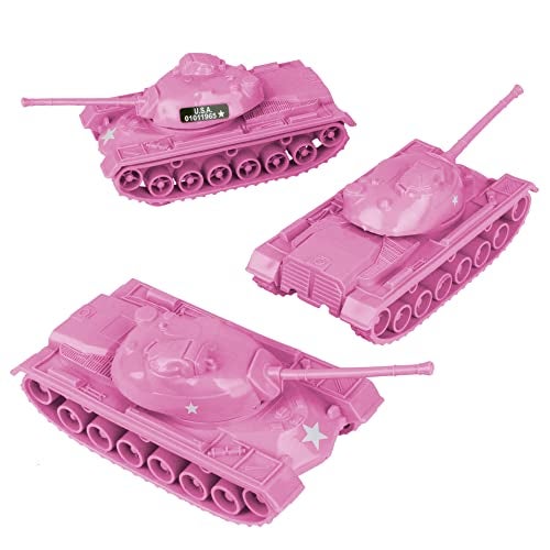 Tim Mee Toy TimMee Toy Tanks for Plastic Army Men Pink WW2 3pc Made in USA - Image 1