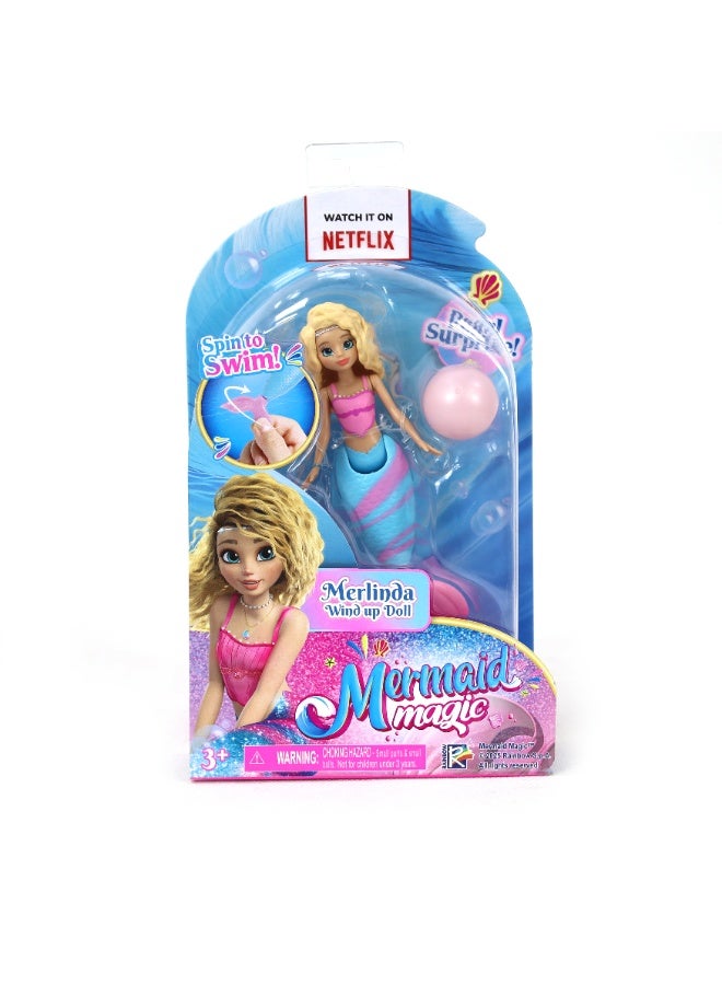 Mermaid Magic Wind-Up Swim Action Merlinda Mermaid Doll 5-Inches | Spin My Tail and Watch me Swim | Collectible Doll | Water Toy | Action Doll | Gift for Kids and Collectors - Image 1