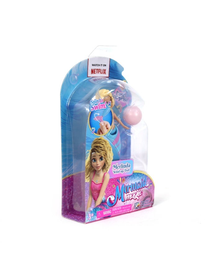 Mermaid Magic Wind-Up Swim Action Merlinda Mermaid Doll 5-Inches | Spin My Tail and Watch me Swim | Collectible Doll | Water Toy | Action Doll | Gift for Kids and Collectors - Image 3