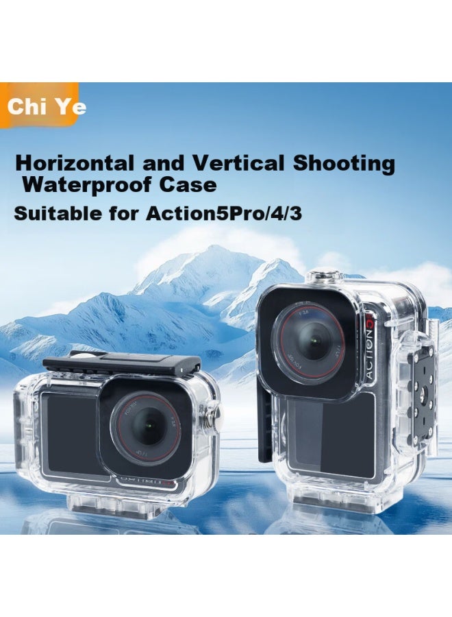 Qiye Waterproof Case, Underwater Protection Shell, Suitable For Dji Action 5 Pro Action Camera Accessories, Action 4 Outer Case, 3 Diving Beach Actio