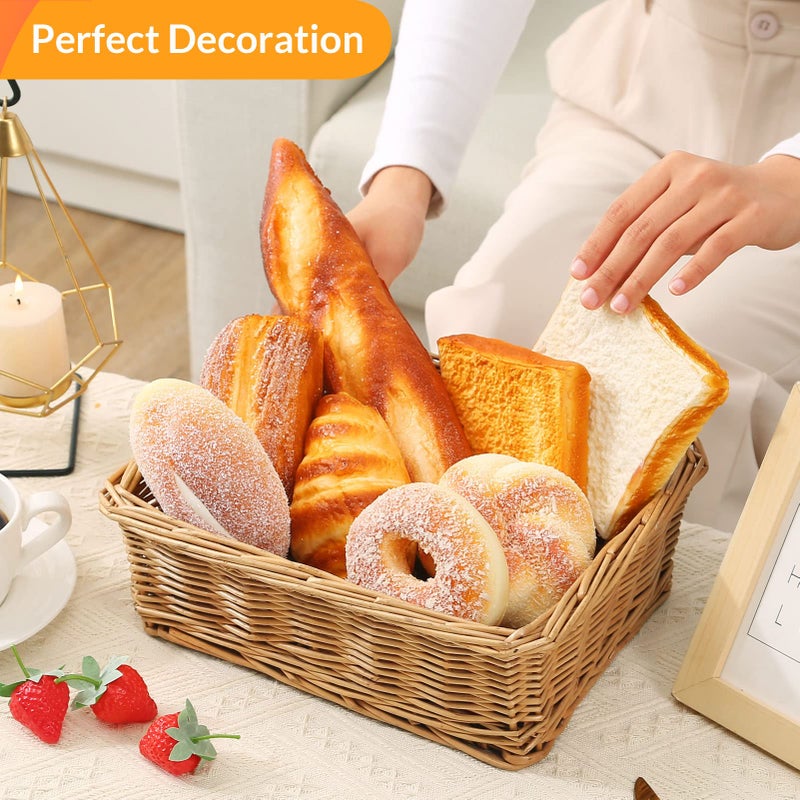 Joeabor 8pcs Artificial Bread Set, Realistic Fake Food for Display, Fake Bread for Decoration, Faux Food Props, Includes Faux Croissant, Dessert, Baguette and Toast - Image 5