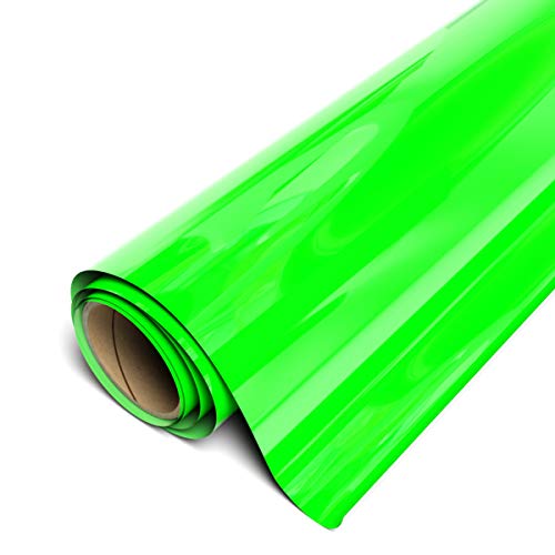 Siser EasyWeed Heat Transfer Vinyl 11.8" x 15ft Roll (Fluorescent Green) - Compatible, Cricut, Silhouette and Other Craft/Professional Cutters - CPSIA Certified - Image 1