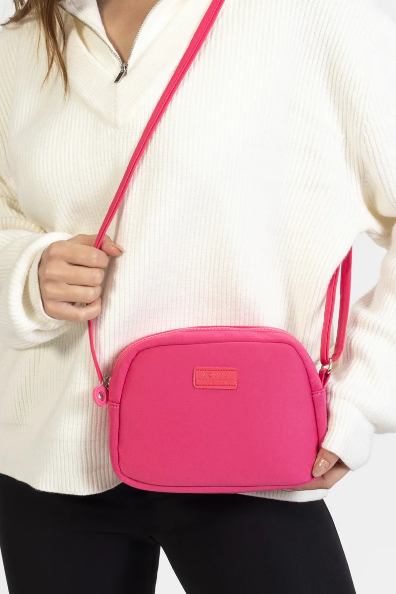 نوثينج Women's Fabric Mini Urban Cross Strap Zippered Adjustable Strap Model Handbag and Shoulder Bag