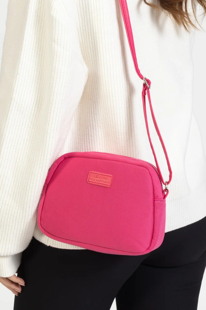 نوثينج Women's Fabric Mini Urban Cross Strap Zippered Adjustable Strap Model Handbag and Shoulder Bag