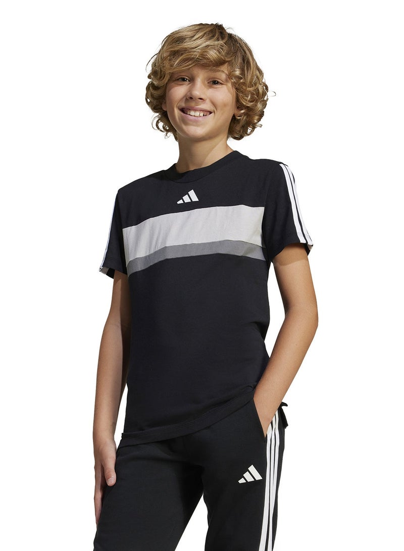 Adidas Youth Seasonal Essential Tiberio 3 Stripe T-Shirt - Image 1