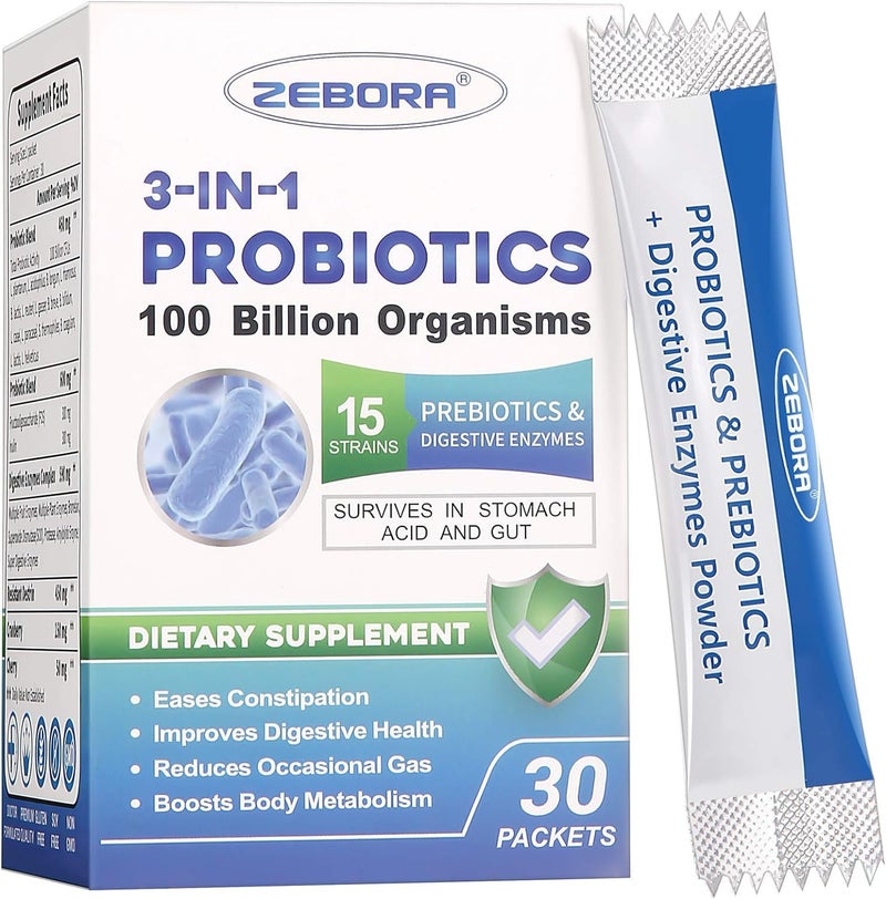 Probiotics for Women Men 100 Billion Plus Digestive Enzymes Prebiotics Highest Potency 3in1 Complete Probiotics for Digestive Health Immune Support