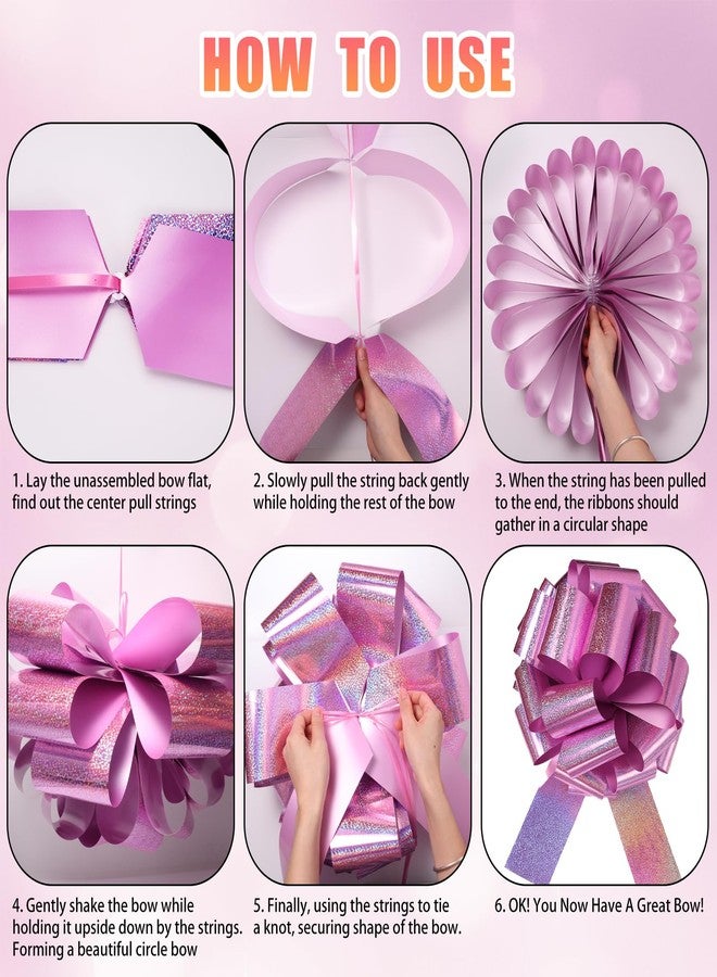 Hollima 16 inch Big Car Bow, Large Bow for Car, Purple Bows Gifts Giant Cars, Big Bow for Present, Birthday Bow for Present Wrapping, Christmas Wedding Party Bows New House Happy Birthday - Image 2