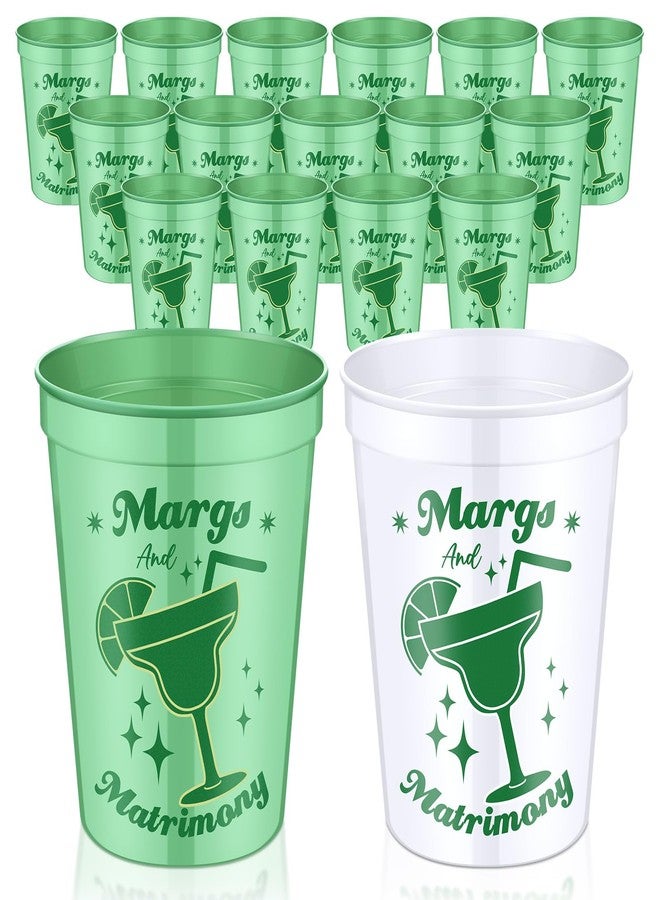 Ninehaoou 16 Pack Margs and Matrimony Bachelorette Party Cups Bachelorette Party Supplies 16oz Reusable Cowgirl Cups Bridal Shower Favors - Image 1