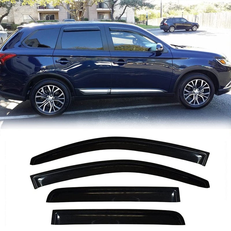 Deebior Original Side Rain Guards 4pcs OutChannel TapeOn Nice Wind Deflector Set Window Visors fit for 20112020 Mitsubishi Outlander Not Fit Outlander Sport Models 94642