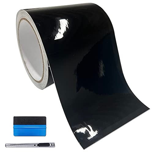 LZLRUN Free Tool Kit High Gloss Vinyl Wrap Kit for Black Out Chrome Delete Window Trim Door Trim 4Inches x 30Feet