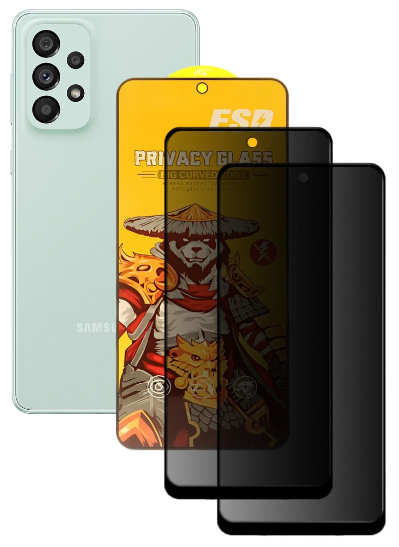 ESD 2 Pieces Tempered Dustproof Privacy Glass Screen Protector Compatible For Samsung Galaxy A73 5G - Image 1