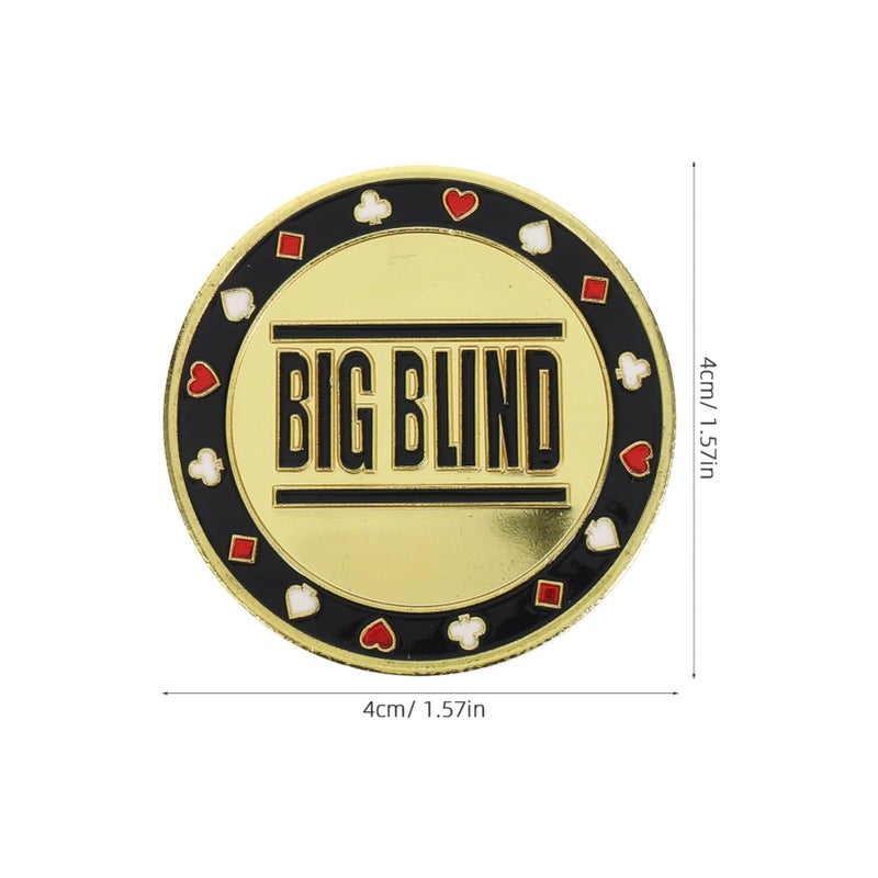 Metal Round Poker Dealer Button Blind Betting Chip Party Supplies - Image 3