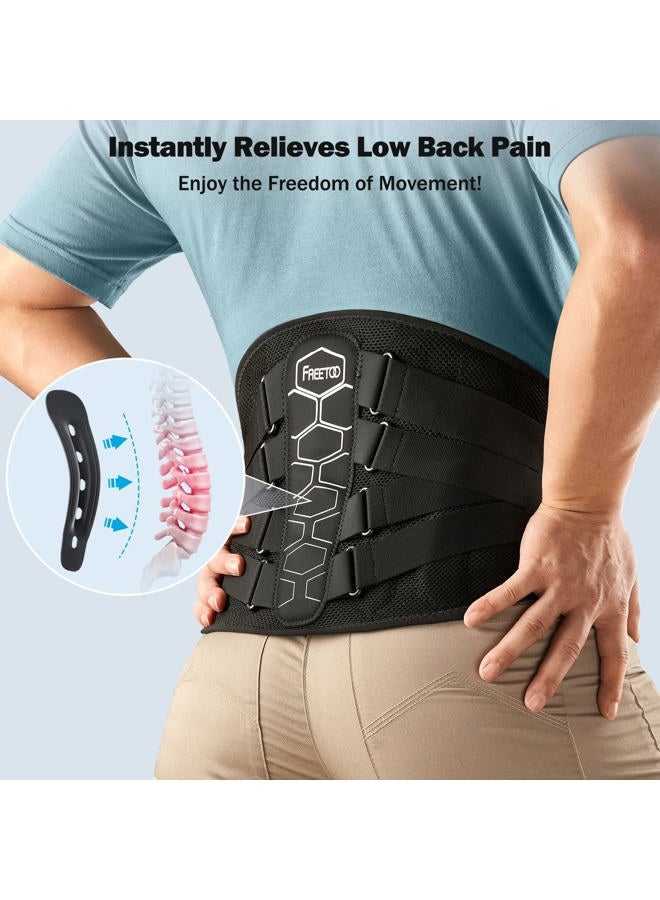 FREETOO Back Braces for Lower Back Pain Relief with Pulley System,Lumbar Support Belt for Men & Women with Lumbar Pad, Ergonomic Design and Soft Breathable 3D Knit Material,for Herniated Disc,Sciatica - Image 3