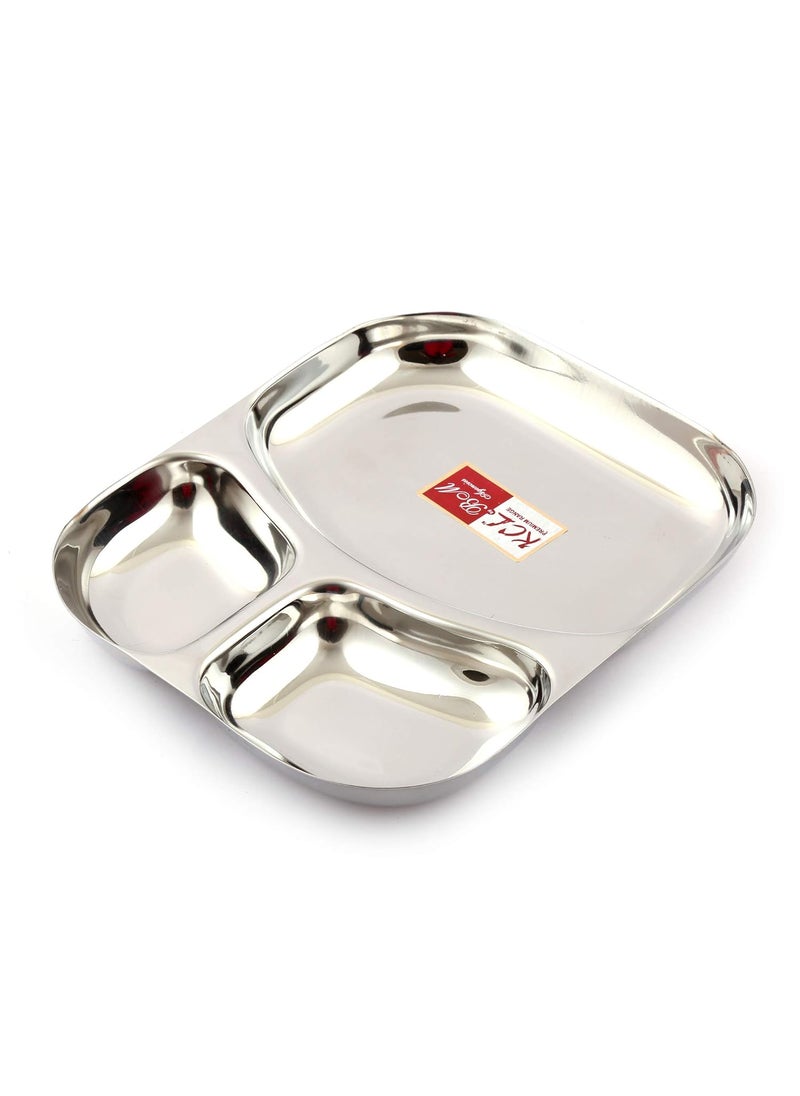 KCL KCL Stainless Steel (20 Guage) Mirror Finish Dynasty Plate- 1 Unit - (Diameter - 19 Cms)  - Image 2