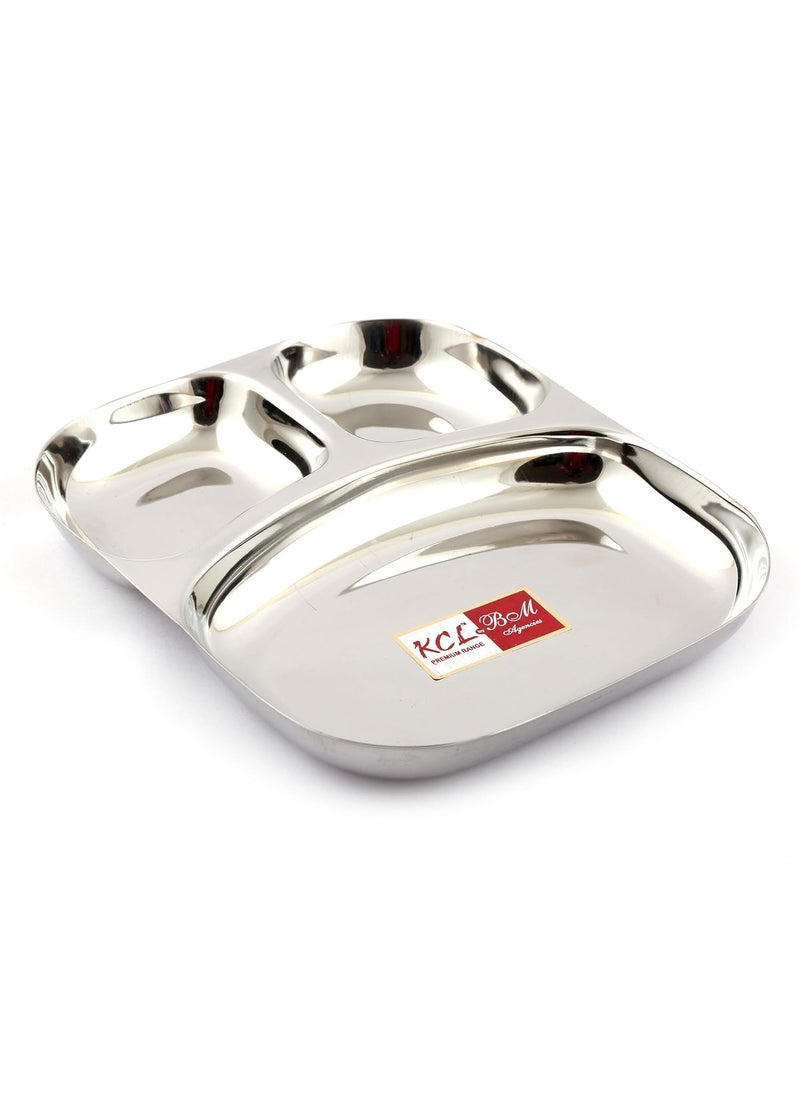 KCL KCL Stainless Steel (20 Guage) Mirror Finish Dynasty Plate- 1 Unit - (Diameter - 19 Cms)  - Image 1