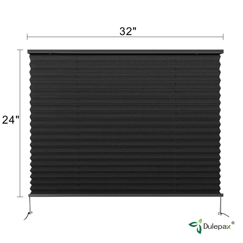 Dulepax RV Blinds - Pleated Shades, 32" W x 24" L Black RV Window Shades for Camper, Travel Trailers, Motorhome's Window - Image 2