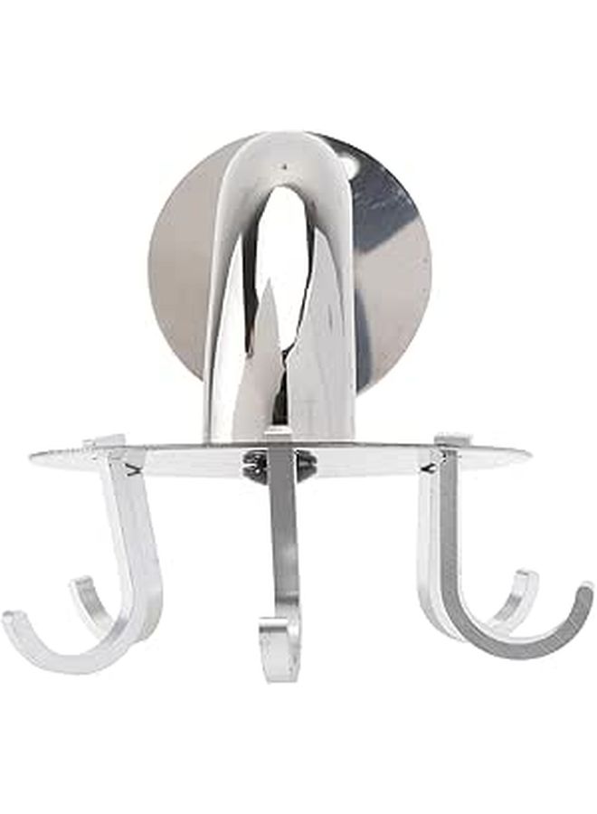 Stainless Steel 6 Hook Wall Mount Rotating Hanger for Kitchen Bathroom Organizer - Image 1
