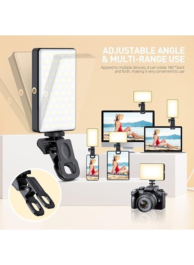Rechargeable Clip-On Selfie Light with 120 LED Beads – 5000mAh Battery – 3 Adjustable Light Modes – For Mobile, Tablet, Camera, and Laptop - Image 4