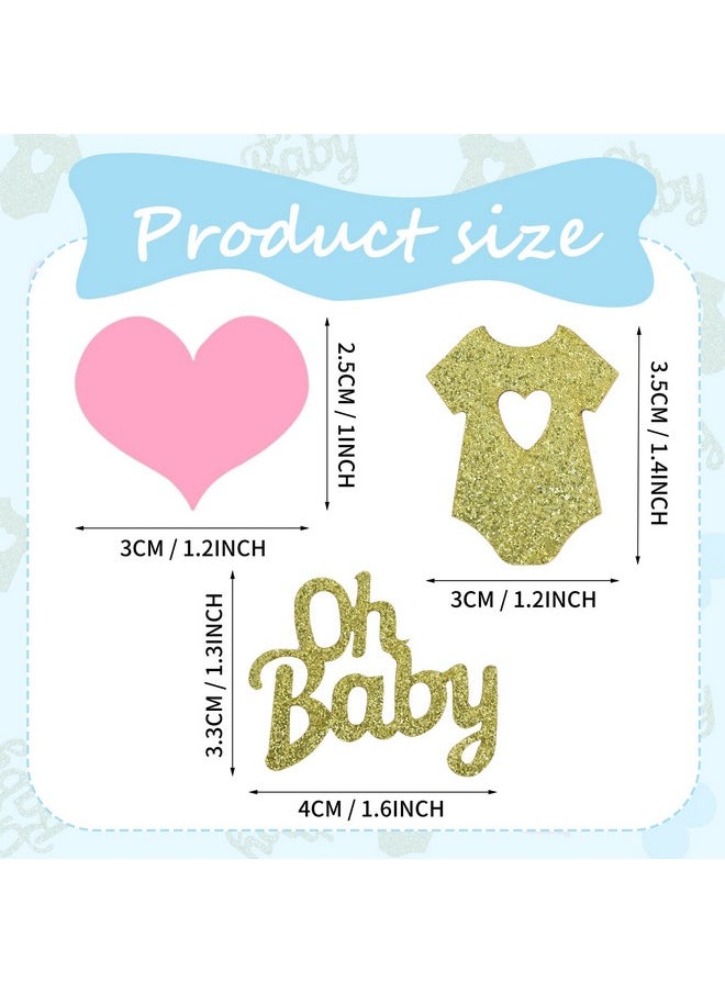 Prasacco Prasacco 240 PCS Gender Reveal Confetti Baby Shower Decorations Glitter Baby Clothes Confetti Party Table Confetti for Gender Reveal Party Table Decorations  - Image 2