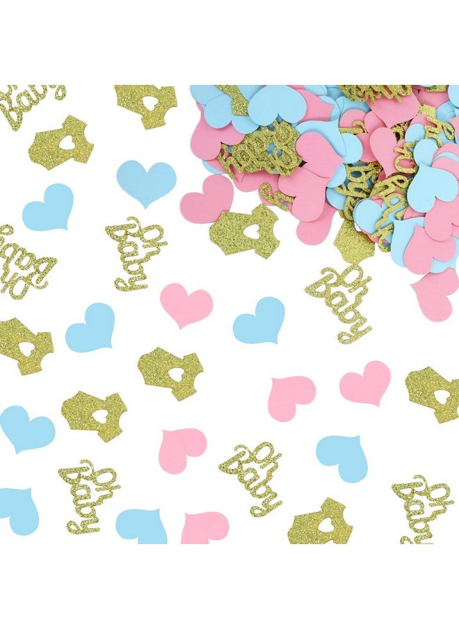 Prasacco Prasacco 240 PCS Gender Reveal Confetti Baby Shower Decorations Glitter Baby Clothes Confetti Party Table Confetti for Gender Reveal Party Table Decorations  - Image 1