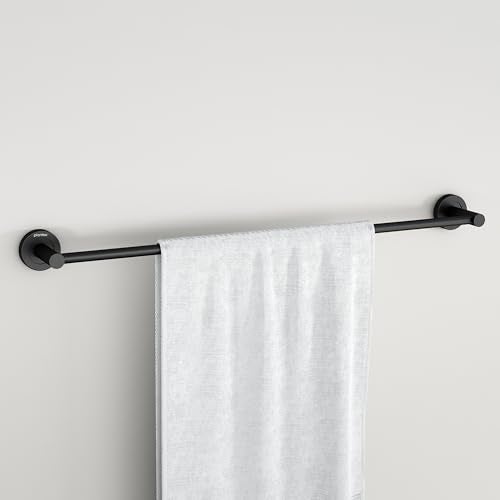Plantex Stainless Steel Single Towel Rod for Bathroom/Towel Holder/Bathroom Hangers for Clothes/Bathroom Accessories (24 - Inch, Black) - Image 1