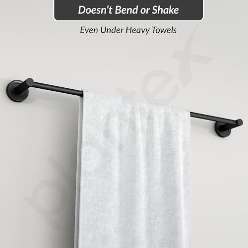 Plantex Stainless Steel Single Towel Rod for Bathroom/Towel Holder/Bathroom Hangers for Clothes/Bathroom Accessories (24 - Inch, Black) - Image 4