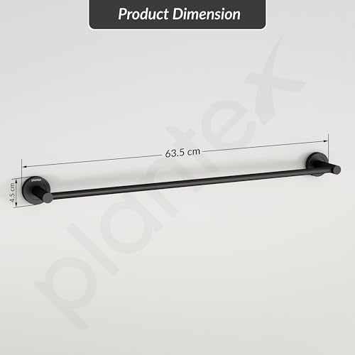 Plantex Stainless Steel Single Towel Rod for Bathroom/Towel Holder/Bathroom Hangers for Clothes/Bathroom Accessories (24 - Inch, Black) - Image 3