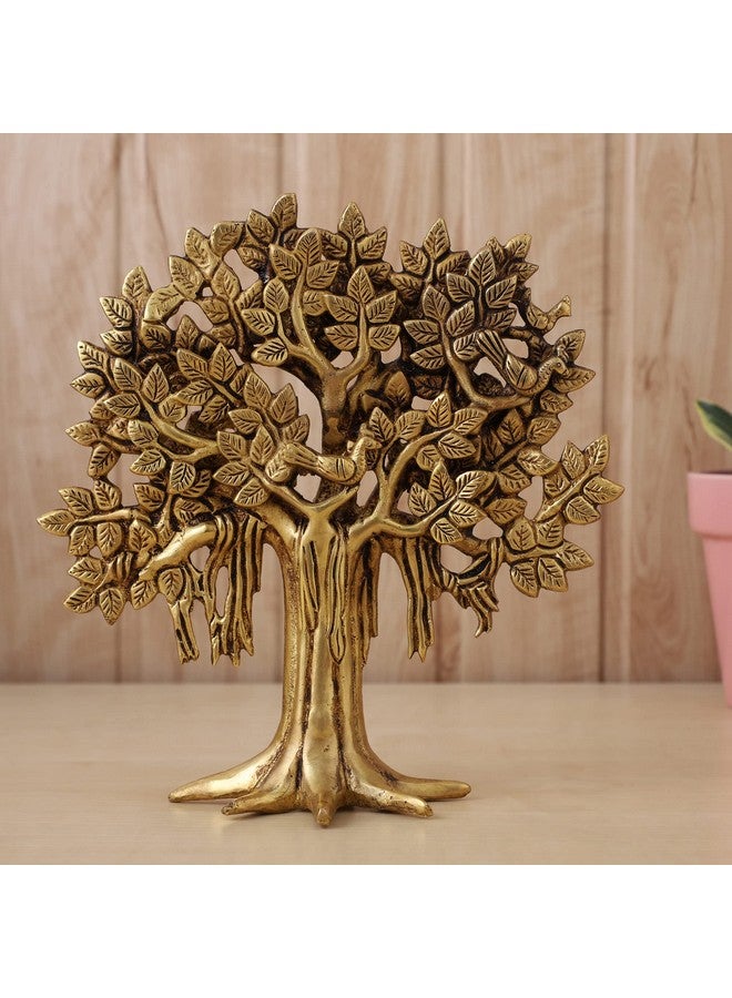 Jaszz Art Jaszz Art Pure Brass Kalpavriksha Tree Showpiece (11.5 inches, 1.8 Kg) Trees of Life - Home Decor - Gift for Good Luck Vastu and Fengshui - Best in Living Room Table Decoration with Antique Polish  - Image 2