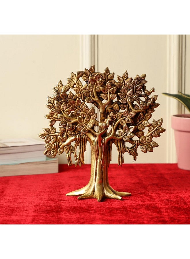 Jaszz Art Jaszz Art Pure Brass Kalpavriksha Tree Showpiece (11.5 inches, 1.8 Kg) Trees of Life - Home Decor - Gift for Good Luck Vastu and Fengshui - Best in Living Room Table Decoration with Antique Polish  - Image 1