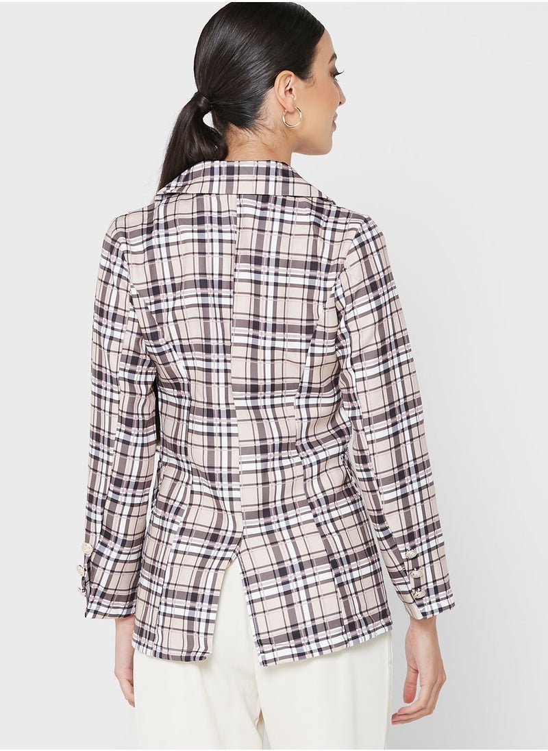 ELLA - Print Detail Blazer - Image 1