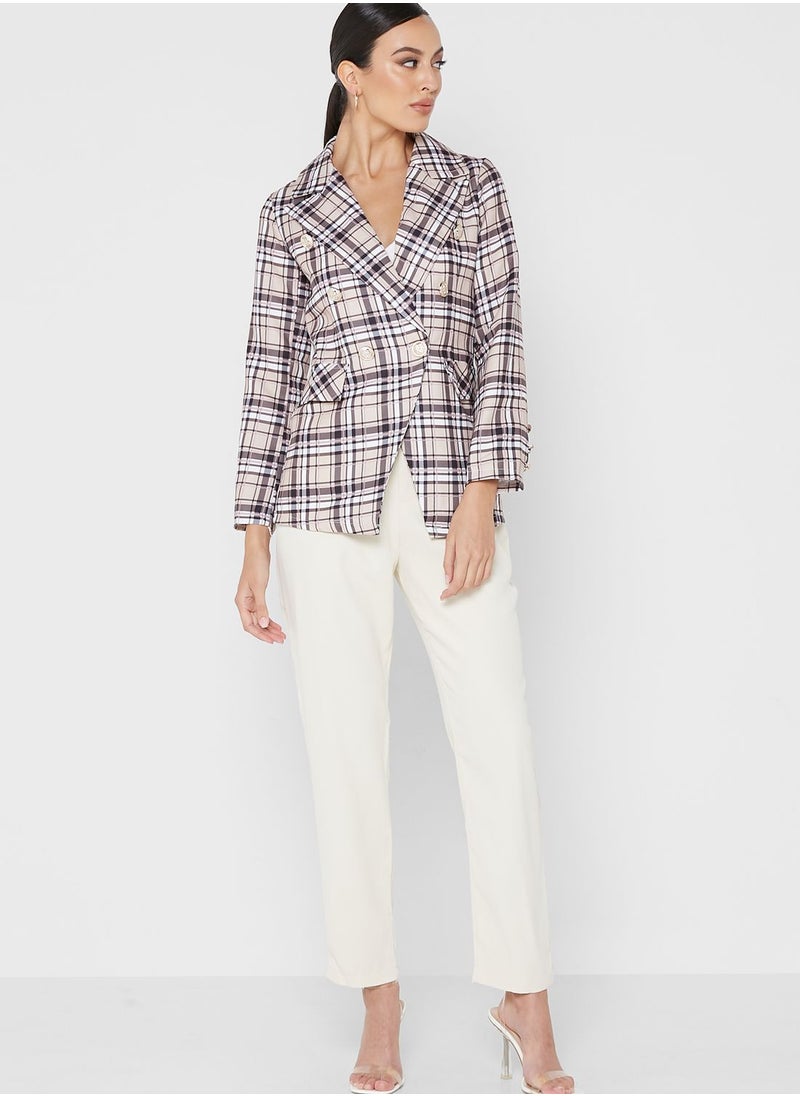 ELLA - Print Detail Blazer - Image 1