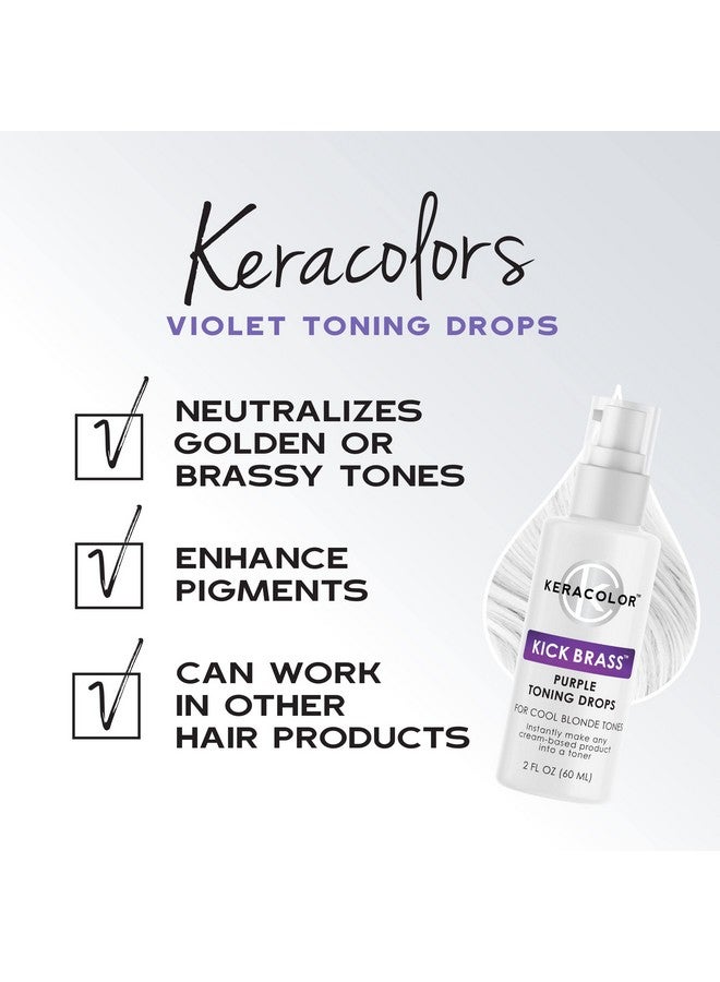 Keracolor Purple Toning Drops Concentrate To Create Your Own Purple Shampoo For Blonde Hair - Mix w/Any Shampoo, Conditioner, Or Cream Styler, Violet, (Purple) 2 Fl. Oz. - Image 3