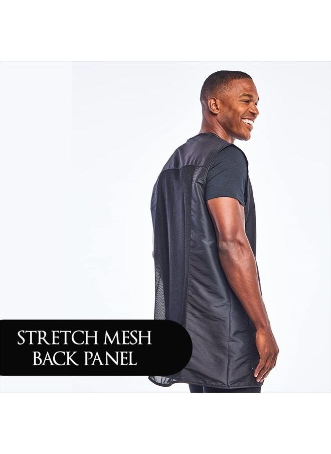 Cool Vent Mesh Back Barber Vest, Sleeveless, Stretch Mesh Back for Breathability, Pockets with Zippered Bottom, Snap Front Closure, Lightweight, Water Resistant Nylon/Poly, Black, M/L - pzsku/ZE5155D01D85F02A86686Z/45/_/1685947443/3c0e1111-cdfe-42f6-87f0-c4ffb6c70cc8