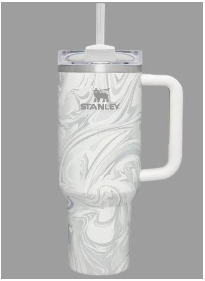 Stanley - H2.0 FlowState 40oz Vacuum Insulated Tumbler – Rose Quartz Swirl Travel Mug with Reusable Lid and Straw for Water, Coffee, Smoothies, and Iced Tea – Durable, Stylish, Leakproof Travel Mug, Keeps Drinks Cold or Hot for Hours - Image 1