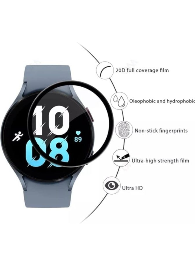 MOZ Screen Compatible with Samsung Watch 5 44mm, 3D Soft Protective Film with Slim Edges [Anti-Scratch] [Bubble Free] [Extremely Shatterproof] [Highly Sensitive] (Not Glass), Black - Image 2