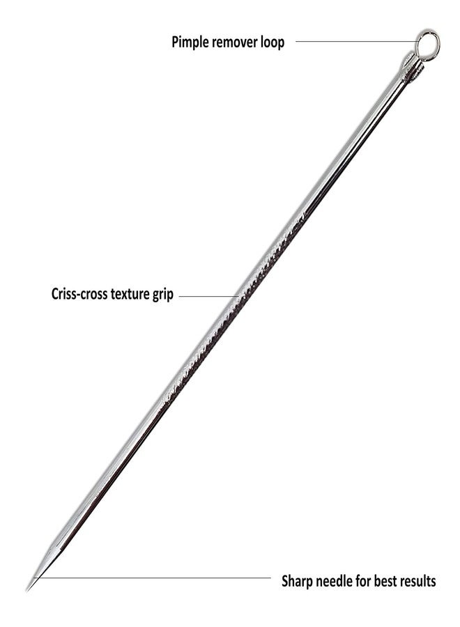 Calitate24 Blackhead Remover Tool for Nose 2-1 Face Acne Needle Stainless Steel Facial Whitehead Removing Pin Anti-Ageing Pimple Remover - Image 2