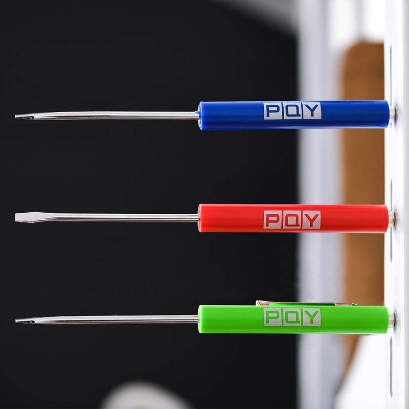 pqy 10 قطع مفك جيب صغير مع مشبك مغناطيسي مفكات صغيرة مسطحة للرجل الميكانيكي والكهربائي (أخضر) - Image 4