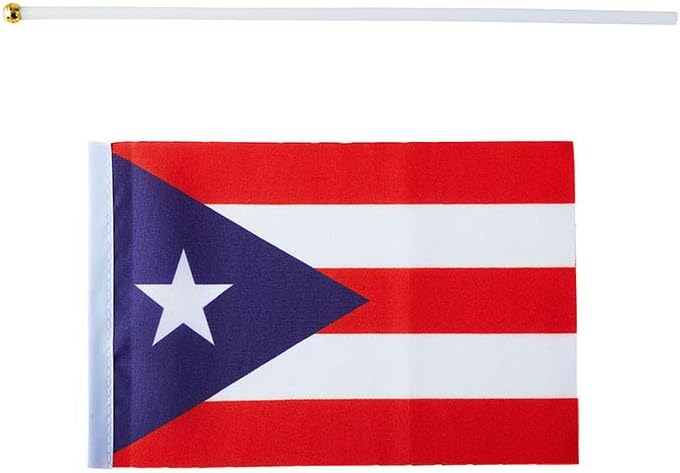 mflagperft Puerto Rico Flag Puerto Rican Flag, Small Mini Handheld Puerto Rico Flags on Stick, Ideal for Party Parades Sports Events Patriotic Festival Decorations - Image 4