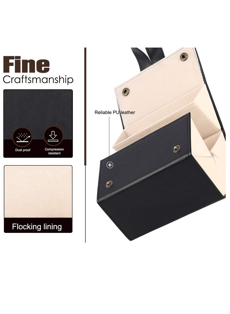 منظم نظارات شمسية محمول مع 5 فتحات - حقيبة نظارات سفر قابلة للطي، رف تخزين يدوي مبتكر للرجال والنساء، تصميم معلق غير مطوي (أسود) - Image 4