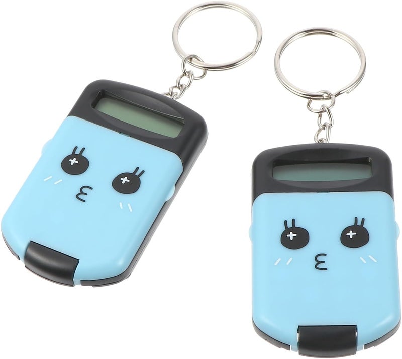 2pcs Portable Mini Calculator Compact Arithmetic Tool with Plastic Easy Press Keys for Students and Adults Functional Addition Subtraction Multiplication Division Black - Image 1