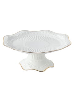 Life Smile LIFE SMILE Durable Cake Stand High Foot Cake Tray Dessert Stand White Pedestal Stand Cupcakes Fruit Snacks Pastry Rack Home Decor 