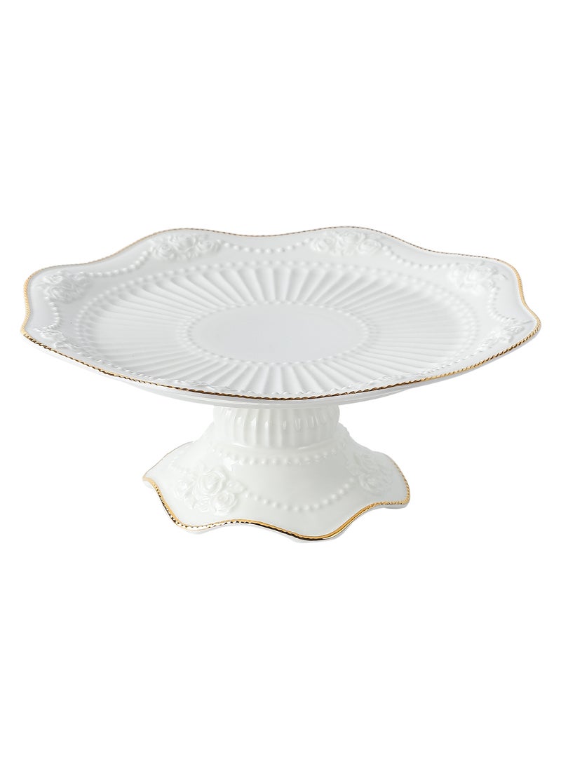 Life Smile LIFE SMILE Durable Cake Stand High Foot Cake Tray Dessert Stand White Pedestal Stand Cupcakes Fruit Snacks Pastry Rack Home Decor 