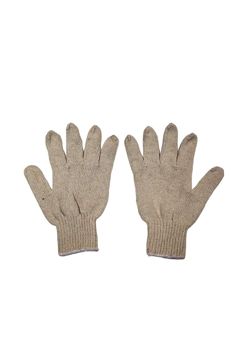 Pacificdeals Pacificdeals Cotton Reusable Washable Hand Gloves for Men Women Unisex Viral Protection Size Standard Pack of 15 Cream Colour