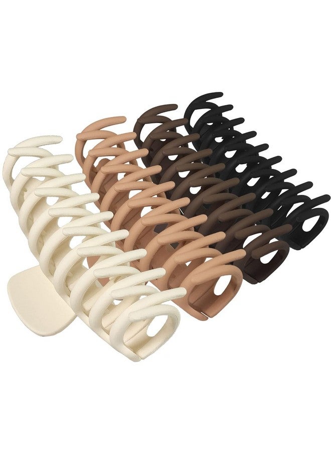 Bakefy-4 pcs Big Claw Clips, 4.3″ Matte Large Hair Claw Clips Non-Slip Ponytail Jaw Barrette Strong Hold Banana Jumbo Claw Clips for women Long Thick Hair(4 piece) - Image 1