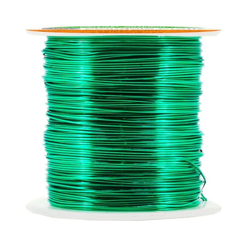 Mandala Crafts 22 Gauge Anodized Aluminum Craft Wire for Jewelry Making - 100 FT Colored Flexible Kelly Green Wire - Bendable for Bonsai Armature Crafting Sculpting - Image 1
