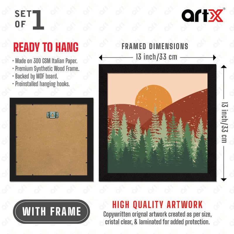 ArtX Paper Vastu Sunrise Painting For Wall Decoration Wall Painting For Living Room Multi Floral 13 X 13 inches Set of 1 - Image 2